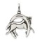 Sterling Silver Antiqued Horse in Horshoe Charm Pendant Jewerly 24mm x 24mm